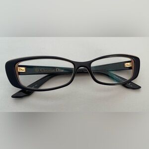 Christian Dior Eyeglasses CD3208 UQK Black/Purple & Blush Semi Cat Eye Italy